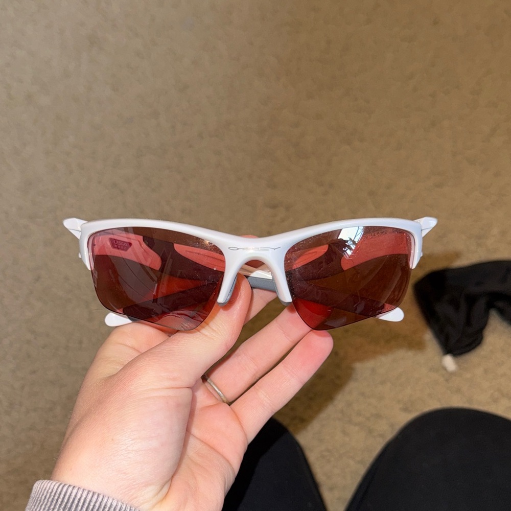 Oakley Red Lens White Frame Sunglasses